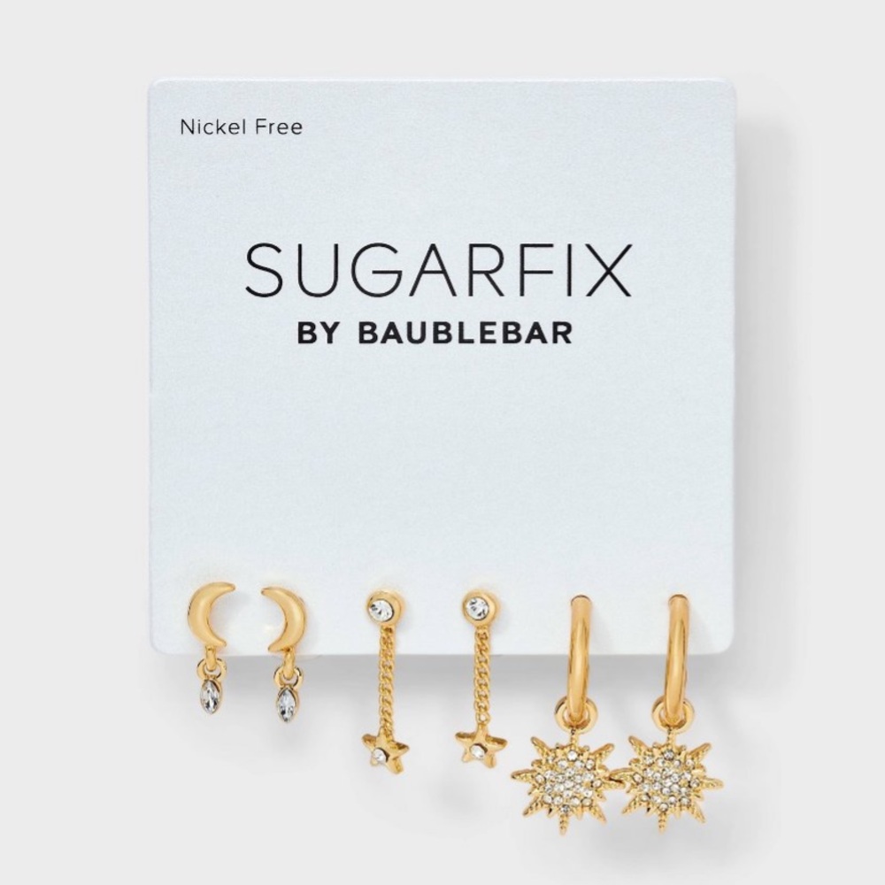 SUGARFIX by BaubleBar Starry Eyed Stud
Earring Set 3pc - Gold NWT - Picture 2 of 6